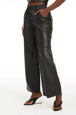 GOOD AMERICAN Leggings & Pants LEATHER WIDE LEG | BLACK001