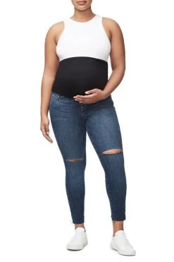 GOOD AMERICAN THE HOME STRETCH CROP | BLUE306