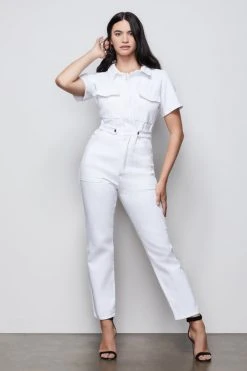 GOOD AMERICAN Jumpsuits FIT FOR SUCCESS JUMPSUIT WITH TABS| WHITE001
