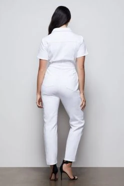 GOOD AMERICAN Jumpsuits FIT FOR SUCCESS JUMPSUIT WITH TABS| WHITE001