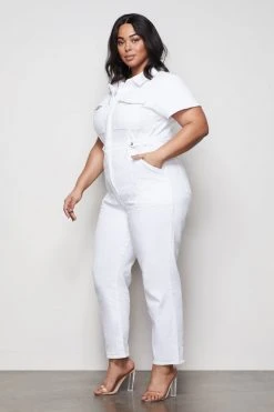 GOOD AMERICAN Jumpsuits FIT FOR SUCCESS JUMPSUIT WITH TABS| WHITE001