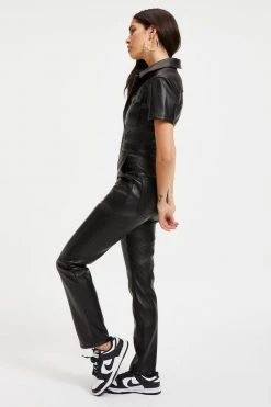 GOOD AMERICAN Jumpsuits BETTER THAN LEATHER FIT FOR SUCCESS JUMPSUIT | BLACK001
