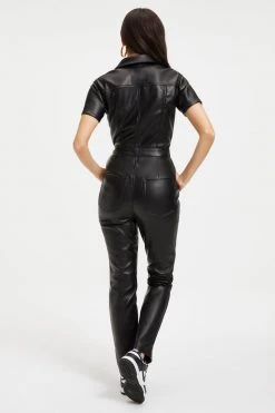 GOOD AMERICAN Jumpsuits BETTER THAN LEATHER FIT FOR SUCCESS JUMPSUIT | BLACK001