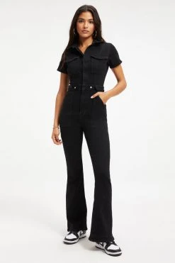 GOOD AMERICAN FIT FOR SUCCESS BOOTCUT | BLACK001 Jumpsuits