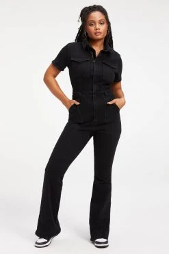 GOOD AMERICAN FIT FOR SUCCESS BOOTCUT | BLACK001 Jumpsuits