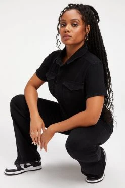 GOOD AMERICAN FIT FOR SUCCESS BOOTCUT | BLACK001 Jumpsuits