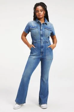GOOD AMERICAN FIT FOR SUCCESS BOOTCUT | BLUE274 Jumpsuits