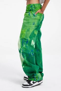 GOOD AMERICAN GOOD '90S | SUMMER GREEN TIE DYE002 High Waisted