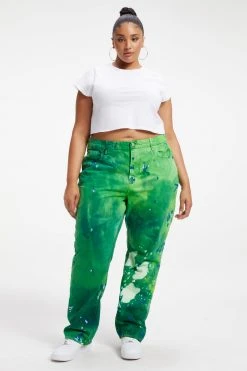 GOOD AMERICAN GOOD '90S | SUMMER GREEN TIE DYE002 High Waisted