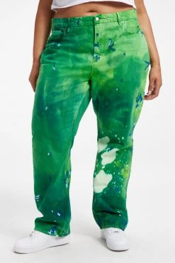 GOOD AMERICAN GOOD '90S | SUMMER GREEN TIE DYE002 High Waisted