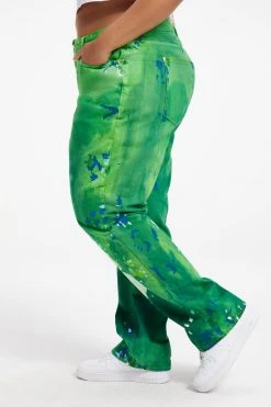 GOOD AMERICAN GOOD '90S | SUMMER GREEN TIE DYE002 High Waisted