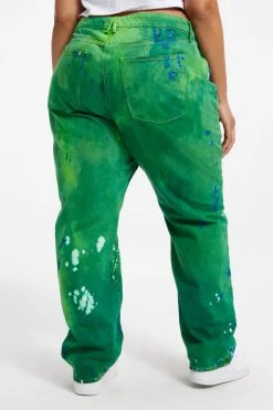 GOOD AMERICAN GOOD '90S | SUMMER GREEN TIE DYE002 High Waisted