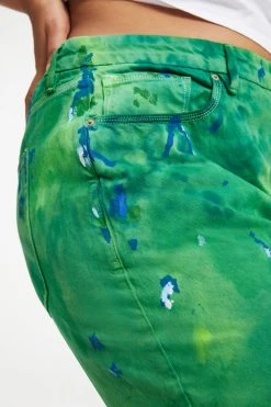 GOOD AMERICAN GOOD '90S | SUMMER GREEN TIE DYE002 High Waisted