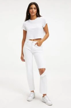 GOOD AMERICAN GOOD ICON CROP | WHITE041