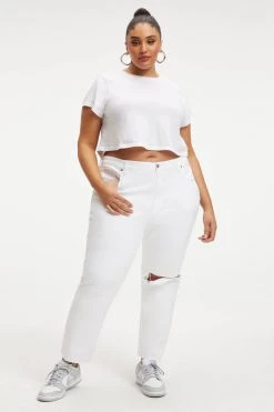 GOOD AMERICAN GOOD ICON CROP | WHITE041