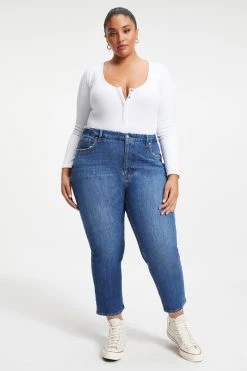 GOOD AMERICAN GOOD ICON CROPPED | INDIGO067