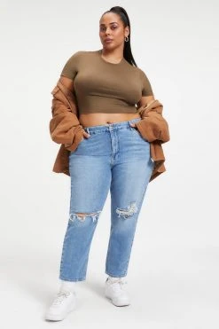 GOOD AMERICAN GOOD ICON CROPPED | INDIGO068