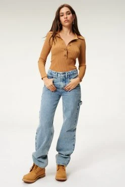 GOOD AMERICAN High Waisted GOOD '90S CARPENTER | BLUE938