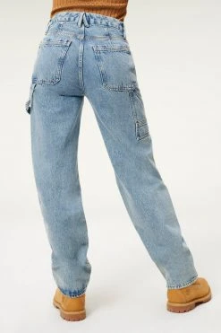 GOOD AMERICAN High Waisted GOOD '90S CARPENTER | BLUE938