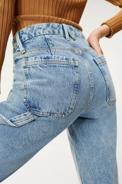 GOOD AMERICAN High Waisted GOOD '90S CARPENTER | BLUE938