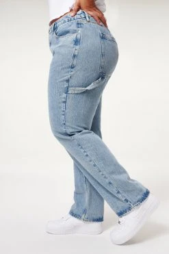 GOOD AMERICAN High Waisted GOOD '90S CARPENTER | BLUE938