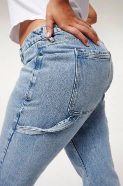 GOOD AMERICAN High Waisted GOOD '90S CARPENTER | BLUE938