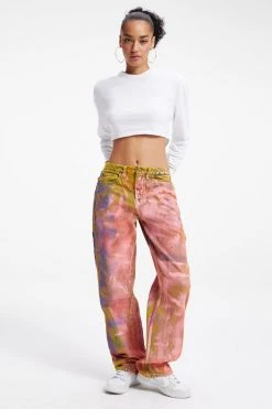 GOOD AMERICAN High Waisted GOOD '90s CARPENTER | PAINTED PINK004