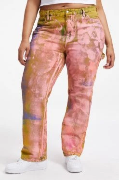 GOOD AMERICAN High Waisted GOOD '90s CARPENTER | PAINTED PINK004
