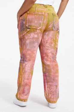 GOOD AMERICAN High Waisted GOOD '90s CARPENTER | PAINTED PINK004