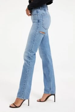 GOOD AMERICAN GOOD ICON WITH BUTT RIP | INDIGO159