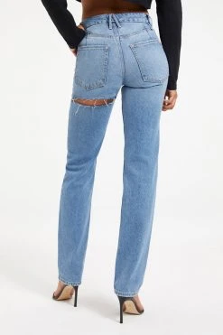 GOOD AMERICAN GOOD ICON WITH BUTT RIP | INDIGO159