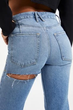 GOOD AMERICAN GOOD ICON WITH BUTT RIP | INDIGO159