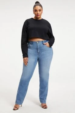 GOOD AMERICAN GOOD ICON WITH BUTT RIP | INDIGO159