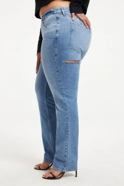 GOOD AMERICAN GOOD ICON WITH BUTT RIP | INDIGO159