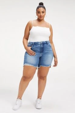 GOOD AMERICAN High Waisted GOOD ICON SHORT | INDIGO072