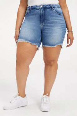 GOOD AMERICAN High Waisted GOOD ICON SHORT | INDIGO072