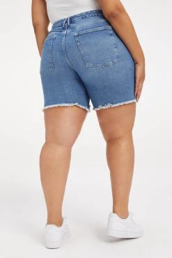 GOOD AMERICAN High Waisted GOOD ICON SHORT | INDIGO072