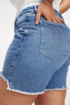 GOOD AMERICAN High Waisted GOOD ICON SHORT | INDIGO072
