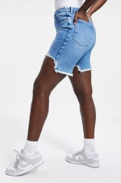 GOOD AMERICAN High Waisted GOOD ICON SHORT | INDIGO072