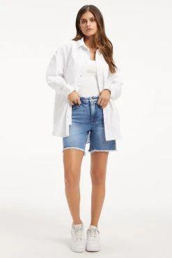 GOOD AMERICAN High Waisted GOOD ICON SHORT | INDIGO073