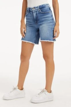 Hot Sale ⌛ GOOD AMERICAN High Waisted GOOD ICON SHORT | INDIGO073 ✨ 11 GOOD AMERICAN High Waisted GOOD ICON SHORT | INDIGO073