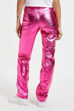 Best Sale ❤️ GOOD AMERICAN GOOD ICON METALLIC | PINK METALLIC002 Pants 🛒 28 GOOD AMERICAN GOOD ICON METALLIC | PINK METALLIC002 Pants