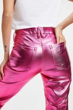 Best Sale ❤️ GOOD AMERICAN GOOD ICON METALLIC | PINK METALLIC002 Pants 🛒 29 GOOD AMERICAN GOOD ICON METALLIC | PINK METALLIC002 Pants