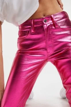 Best Sale ❤️ GOOD AMERICAN GOOD ICON METALLIC | PINK METALLIC002 Pants 🛒 23 GOOD AMERICAN GOOD ICON METALLIC | PINK METALLIC002 Pants
