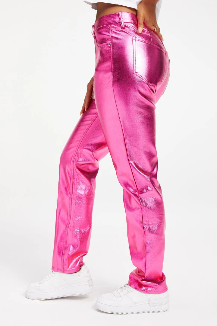Best Sale ❤️ GOOD AMERICAN GOOD ICON METALLIC | PINK METALLIC002 Pants 🛒 3 GOOD AMERICAN GOOD ICON METALLIC | PINK METALLIC002 Pants