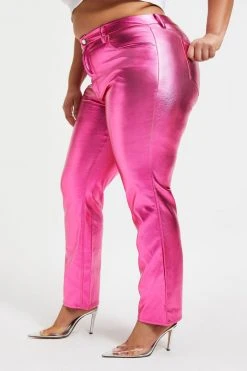 Best Sale ❤️ GOOD AMERICAN GOOD ICON METALLIC | PINK METALLIC002 Pants 🛒 32 GOOD AMERICAN GOOD ICON METALLIC | PINK METALLIC002 Pants