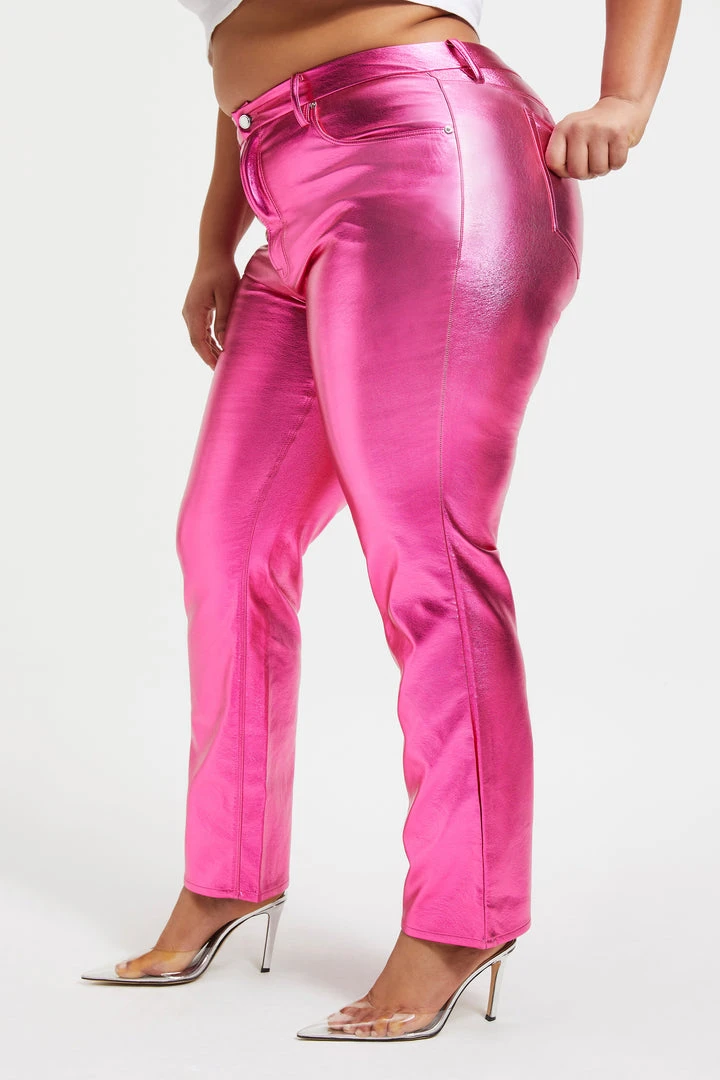 Best Sale ❤️ GOOD AMERICAN GOOD ICON METALLIC | PINK METALLIC002 Pants 🛒 15 GOOD AMERICAN GOOD ICON METALLIC | PINK METALLIC002 Pants