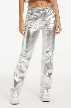 GOOD AMERICAN Pants GOOD ICON METALLIC | SILVER METALLIC005
