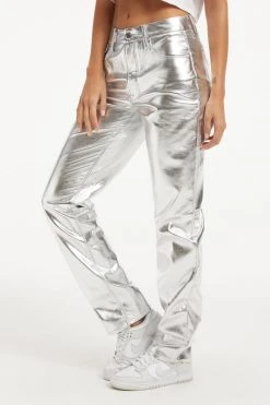 GOOD AMERICAN Pants GOOD ICON METALLIC | SILVER METALLIC005