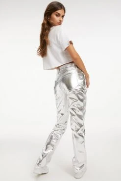 GOOD AMERICAN Pants GOOD ICON METALLIC | SILVER METALLIC005